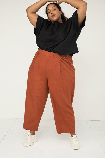 Andy Trouser in Midweight Linen Terra#color_terra