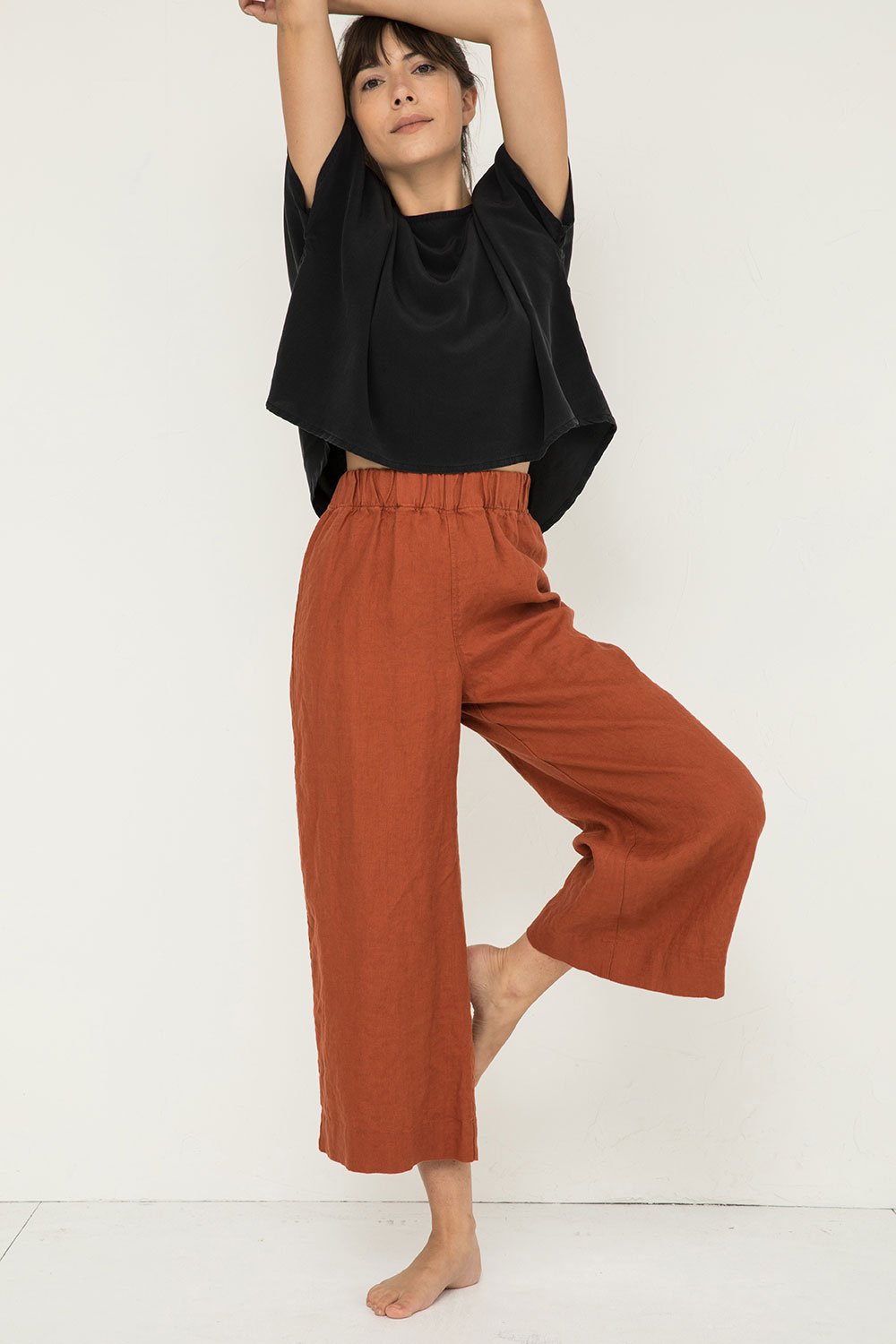 Florence Pant in Midweight Linen Terra#color_terra