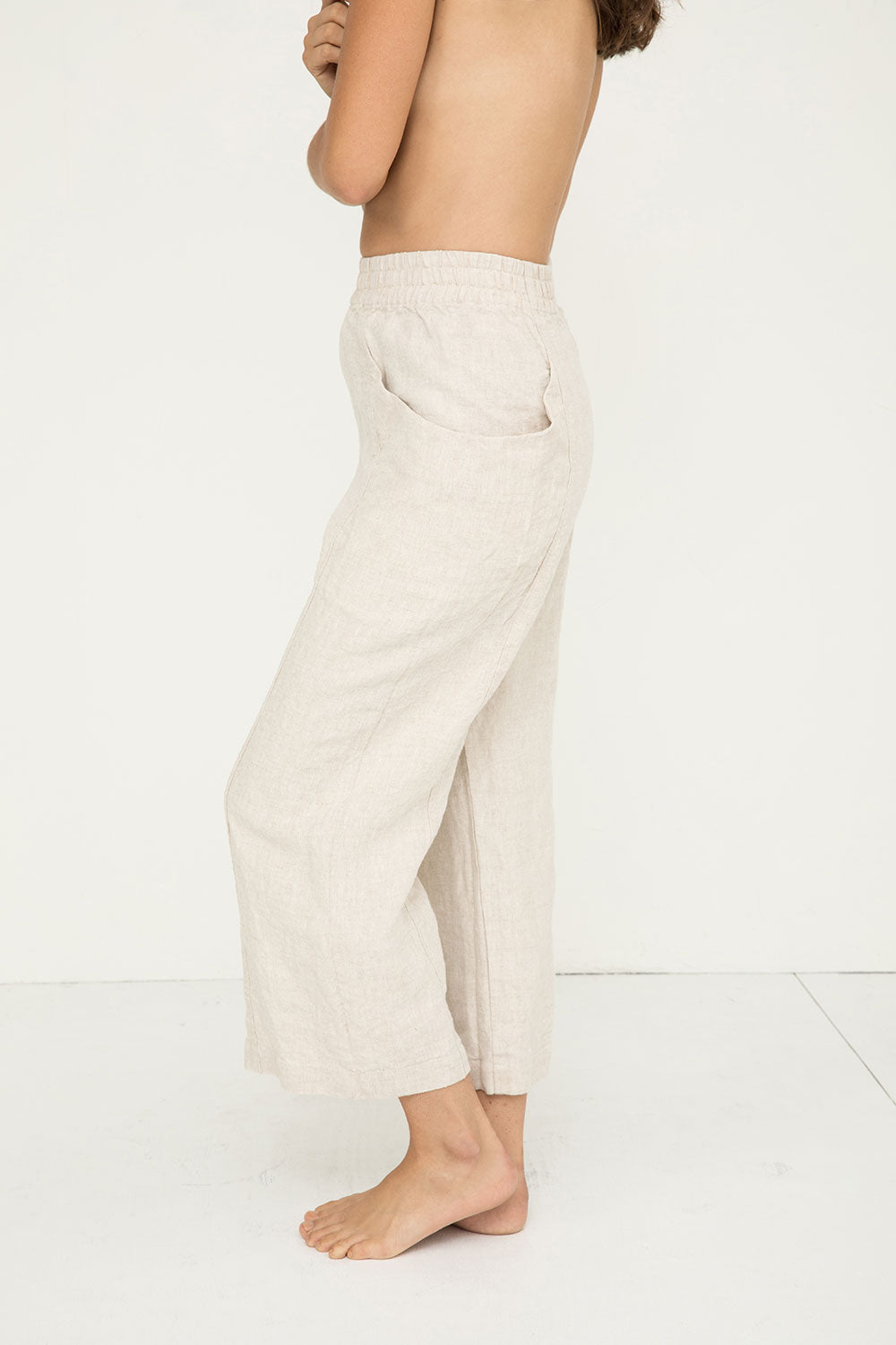 Clyde Culotte in Midweight Linen Flax#color_flax