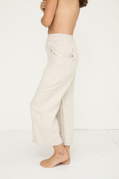 Clyde Culotte in Midweight Linen Flax#color_flax