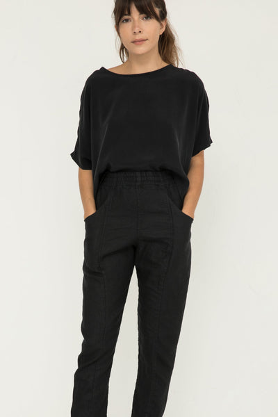 Clyde Work Pant in Midweight Linen Black#color_black
