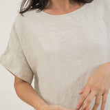 Georgia Dress in Midweight Linen, Flax, Size S/M (with Pockets) | READY TO SHIP