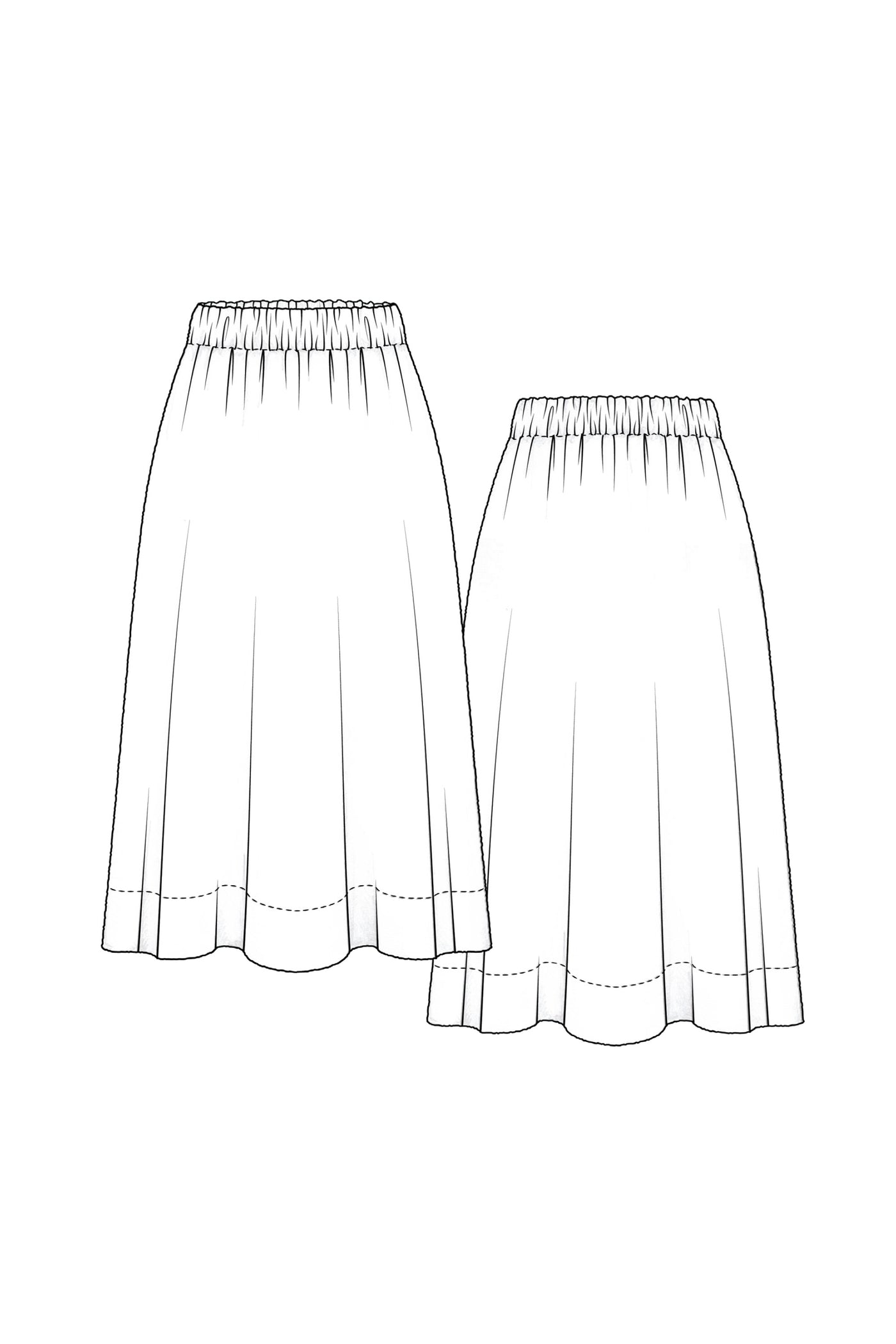 Patrón de costura digital falda Bel