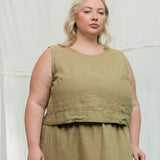 Petra Crop in Midweight Linen