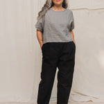 Andy Trouser in Organic Cotton Canvas Black#color_black