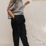 Andy Trouser in Organic Cotton Canvas Black#color_black