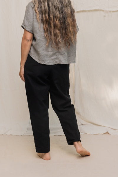 Andy Trouser in Organic Cotton Canvas Black#color_black