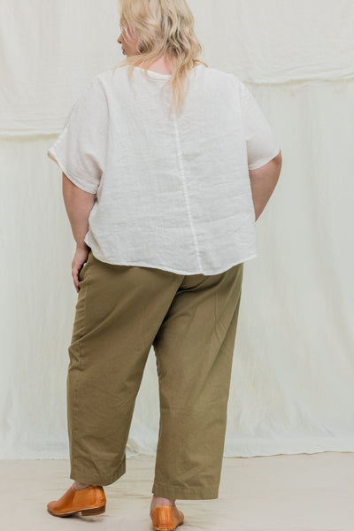 Andy Trouser in Organic Cotton Canvas Olivine#color_olivine