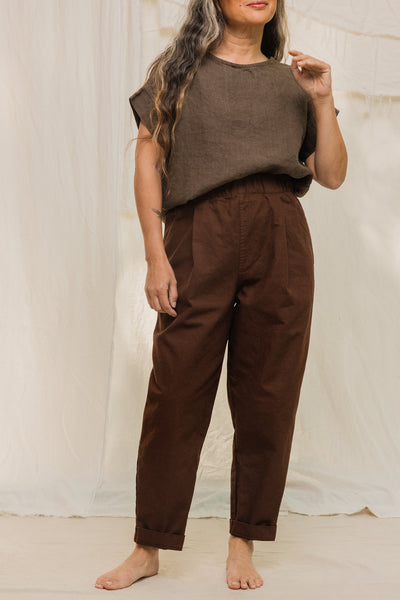 Andy Trouser in Organic Cotton Canvas Umber#color_umber