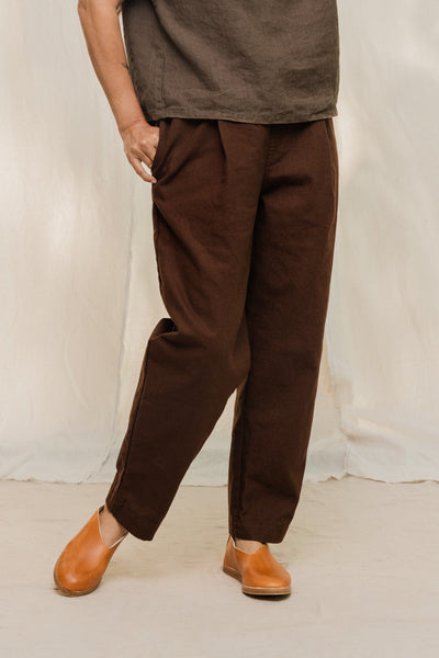 Andy Trouser in Organic Cotton Canvas Umber#color_umber