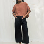 Clyde Culotte in Organic Cotton Canvas Black#color_black