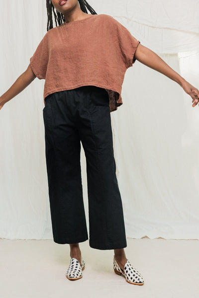 Clyde Culotte in Organic Cotton Canvas Black#color_black