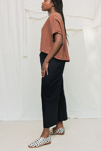 Clyde Culotte in Organic Cotton Canvas Black#color_black