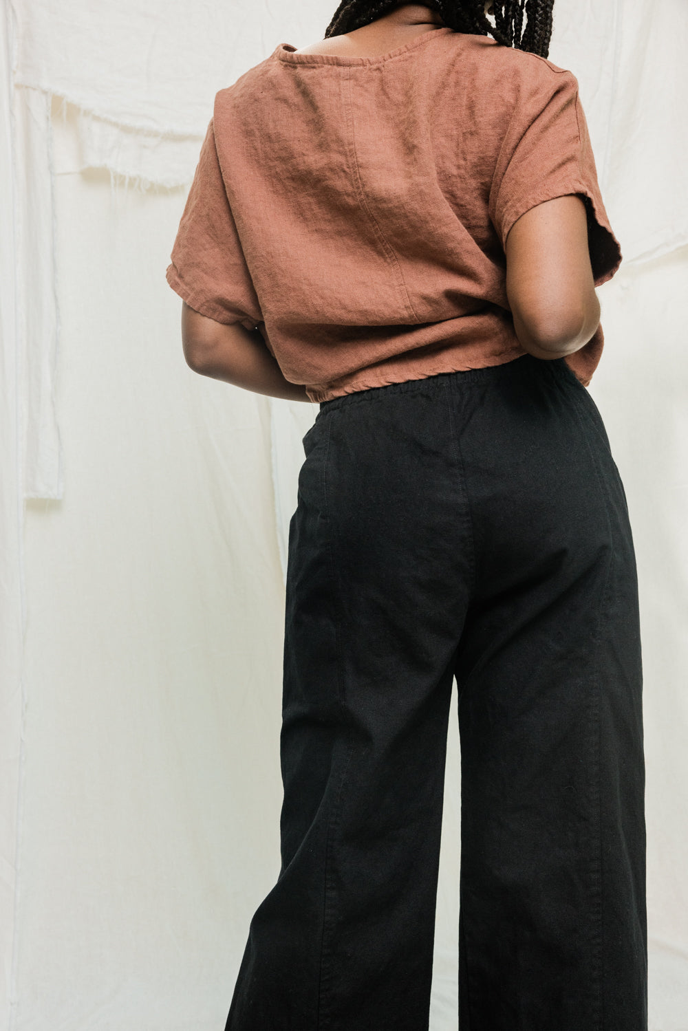 Clyde Culotte in Organic Cotton Canvas Black#color_black