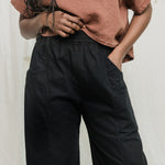 Clyde Culotte in Organic Cotton Canvas Black#color_black