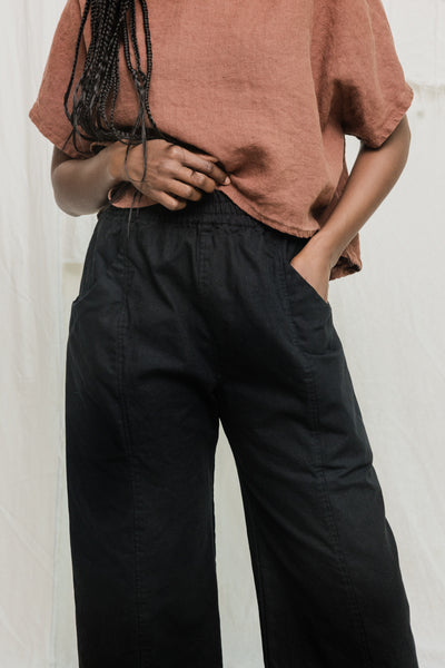 Clyde Culotte in Organic Cotton Canvas Black#color_black