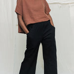 Clyde Culotte in Organic Cotton Canvas Black#color_black