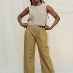Clyde Culotte in Organic Cotton Canvas Olivine#color_olivine