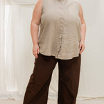 Clyde Culotte in Organic Cotton Canvas Umber#color_umber