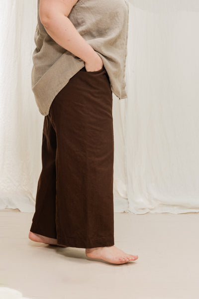 Clyde Culotte in Organic Cotton Canvas Umber#color_umber