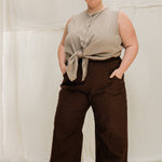 Clyde Culotte in Organic Cotton Canvas Umber#color_umber
