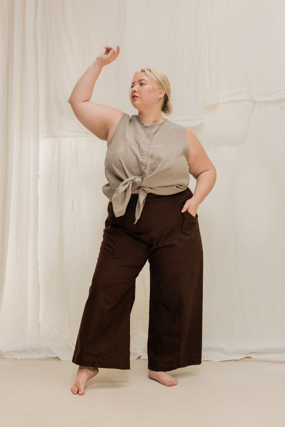 Clyde Culotte in Organic Cotton Canvas Umber#color_umber