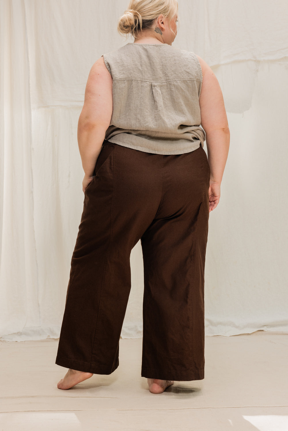 Clyde Culotte in Organic Cotton Canvas Umber#color_umber