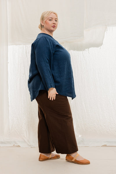 Clyde Culotte in Organic Cotton Canvas Umber#color_umber