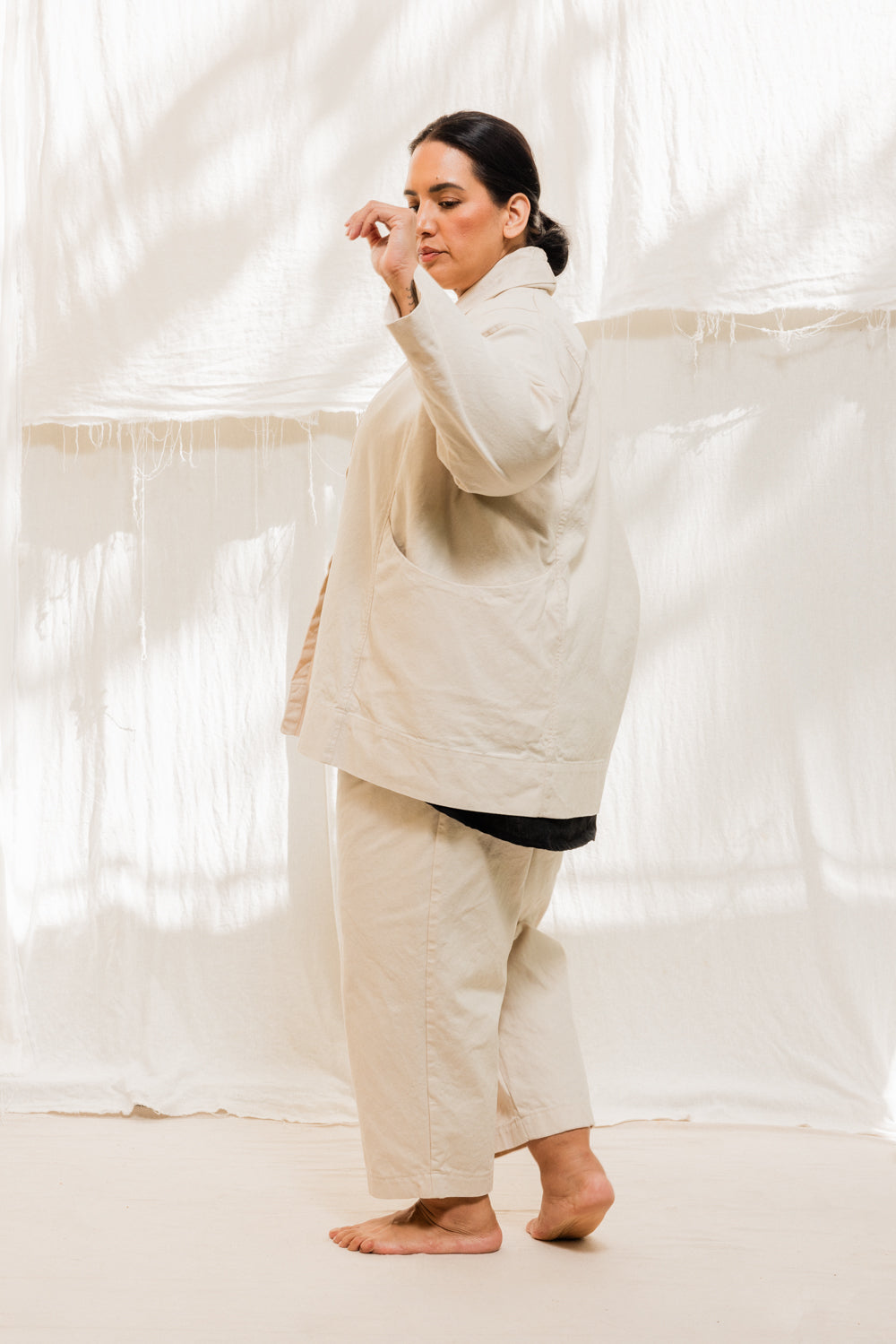 Clyde Jacket in Organic Cotton Canvas Natural#color_natural