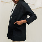 Clyde Jacket in Organic Cotton Canvas Black#color_black