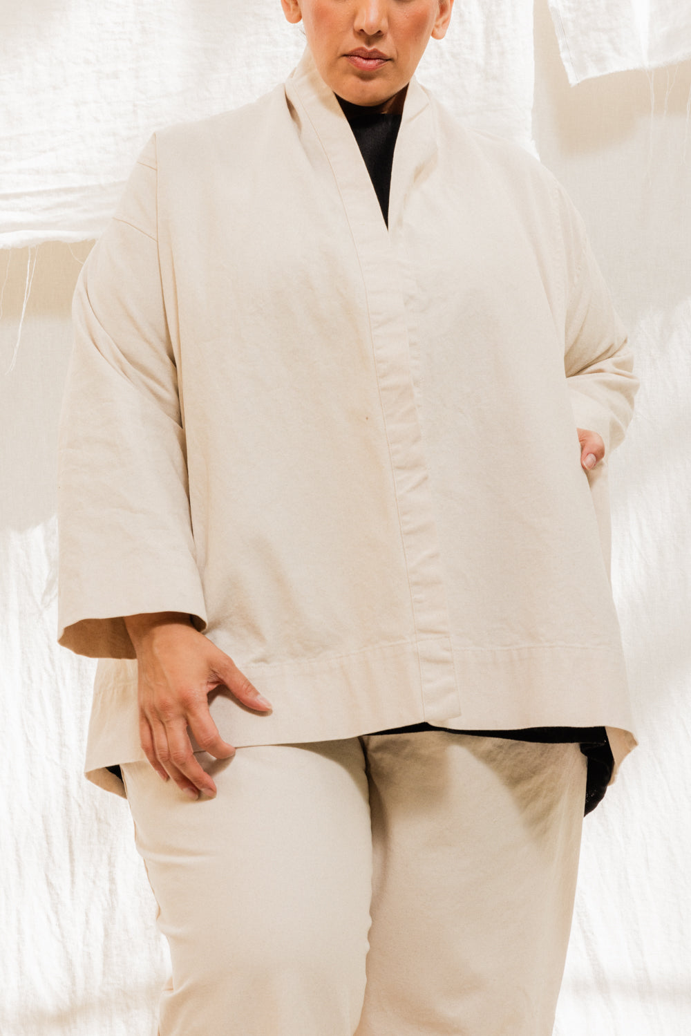 Clyde Jacket in Organic Cotton Canvas Natural#color_natural