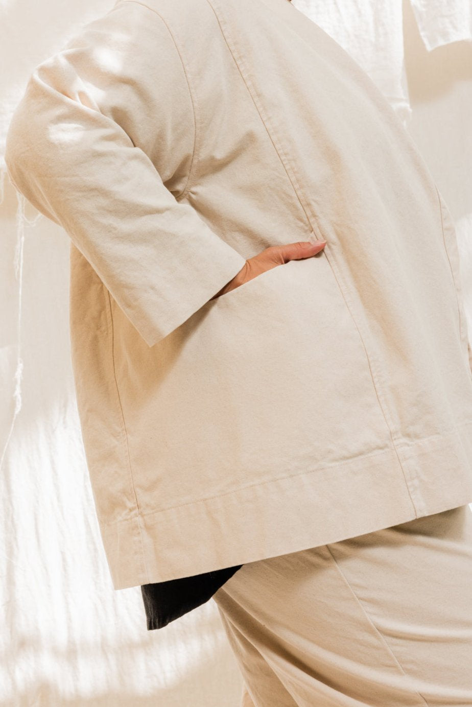 Clyde Jacket in Organic Cotton Canvas Natural#color_natural
