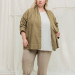 Clyde Jacket in Organic Cotton Canvas Olivine#color_olivine