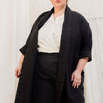 Clyde Trench in Organic Cotton Canvas Black#color_black