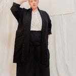 Clyde Trench in Organic Cotton Canvas Black#color_black