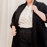 Clyde Trench in Organic Cotton Canvas Black#color_black