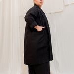 Clyde Trench in Organic Cotton Canvas Black#color_black