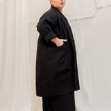 Clyde Trench in Organic Cotton Canvas Black#color_black