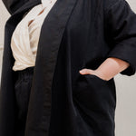 Clyde Trench in Organic Cotton Canvas Black#color_black