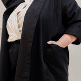 Clyde Trench in Organic Cotton Canvas Black#color_black