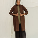 Clyde Trench in Organic Cotton Canvas Umber#color_umber