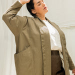 Clyde Trench in Organic Cotton Canvas Olivine#color_olivine