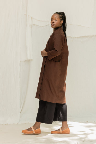 Clyde Trench in Organic Cotton Canvas Umber#color_umber