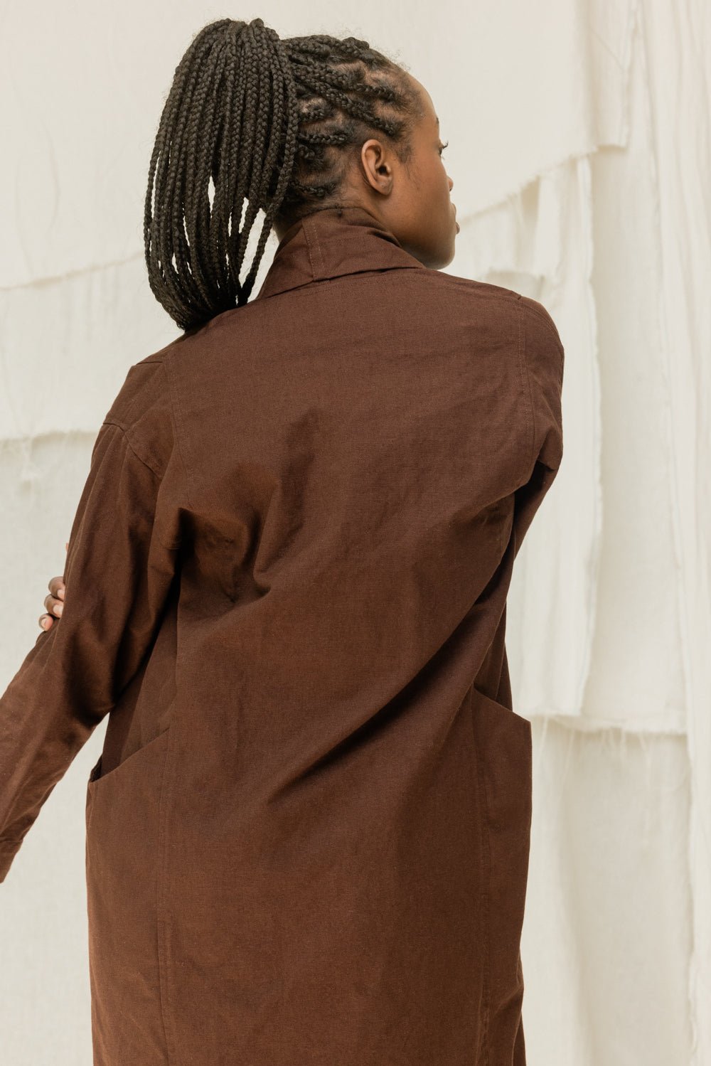 Clyde Trench in Organic Cotton Canvas Umber#color_umber