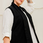 Clyde Vest in Organic Cotton Canvas Black#color_black