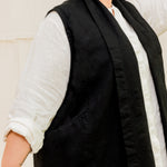 Clyde Vest in Organic Cotton Canvas Black#color_black