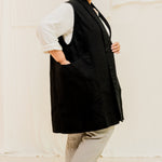 Clyde Vest in Organic Cotton Canvas Black#color_black
