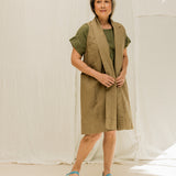 Clyde Vest in Organic Cotton Canvas Olivine#color_olivine