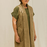 Clyde Vest in Organic Cotton Canvas Olivine#color_olivine