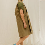 Clyde Vest in Organic Cotton Canvas Olivine#color_olivine